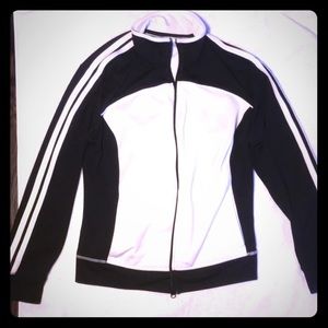 black & white active wear zip up